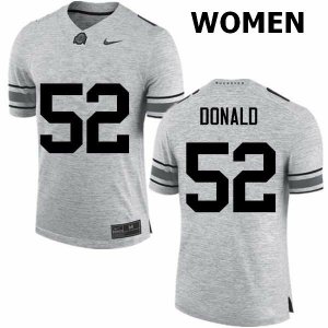 Women's Ohio State Buckeyes #52 Noah Donald Gray Nike NCAA College Football Jersey December MGR5244DX
